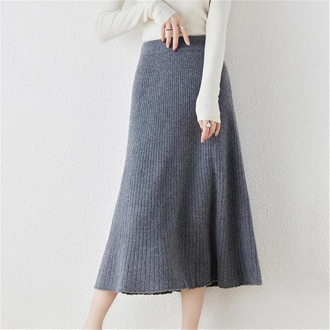 Women's Wool Woolen Half Length Swing Skirt Women's Wool Woolen Half Length Swing Skirt