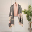 Horse Pattern Cashmere Winter Scarf 66632 - TUZZUT Qatar Online Shopping