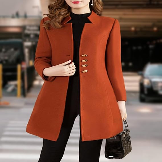 Autumn Winter Mid-length Woolen Coat 71888 - TUZZUT Qatar Online Shopping