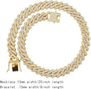Mens Diamond Watch with Cuban Link Chain W7670 - TUZZUT Qatar Online Shopping