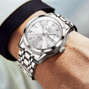 OLEVS Classic Business Stainless Steel Silver Watch W7522 - TUZZUT Qatar Online Shopping