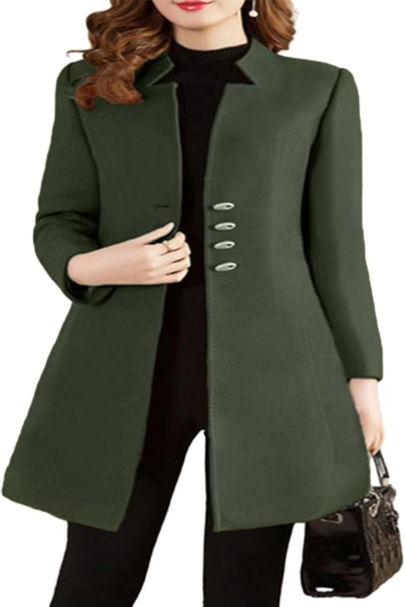Autumn Winter Mid-length Woolen Coat 71888 - TUZZUT Qatar Online Shopping