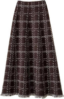 Vintage Fringe Plaid Knitted Skirt 58848 - TUZZUT Qatar Online Shopping