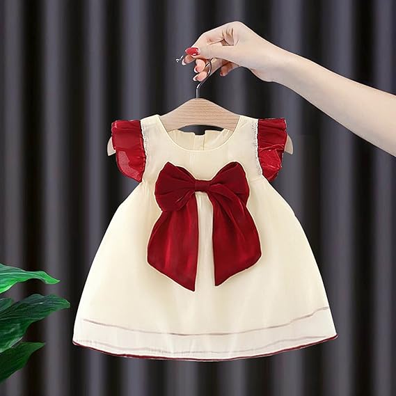 Girls Short Sleeve Floral  Ruffles Princess Dress 1555541 - TUZZUT Qatar Online Shopping