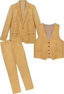 Men's 3-Piece One Button Slim Fit Solid Tuxedo Blazer Jacket Pants Vest Set   S4738896 - TUZZUT Qatar Online Shopping
