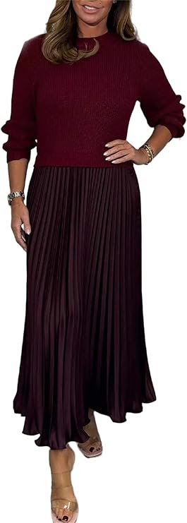 Sweatshirt Top and Pleated Bottom 170330 Sweatshirt Top and Pleated Bottom 170330