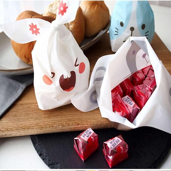 50 Pieces Rabbit Bunny Cat Gift Bags 50 Pieces Rabbit Bunny Cat Gift Bags