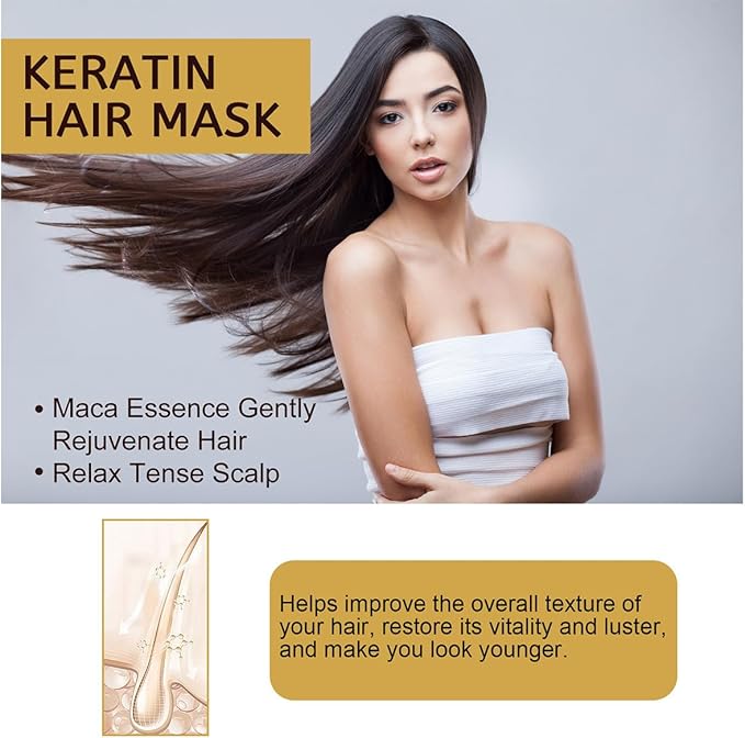 EELHOE Collagen Keratin Hair Mask Deep Moisturizing Repair Damaged Hair Anti-drying Split Knot Anti-hair Loss - 100g EELHOE Collagen Keratin Hair Mask Deep Moisturizing Repair Damaged Hair Anti-drying Split Knot Anti-hair Loss - 100g