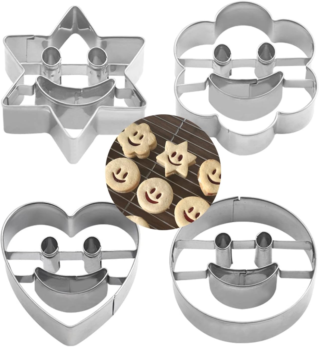 Set of 4 Stainless Steel Cookie Cutter S4675494