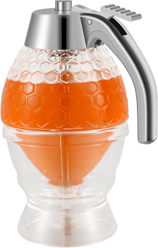 Honey Dispenser with Base No Drip Syrup Dispenser Reusable Plastic Acrylic Syrup Jar 200ml Honey Dispenser with Base No Drip Syrup Dispenser Reusable Plastic Acrylic Syrup Jar 200ml