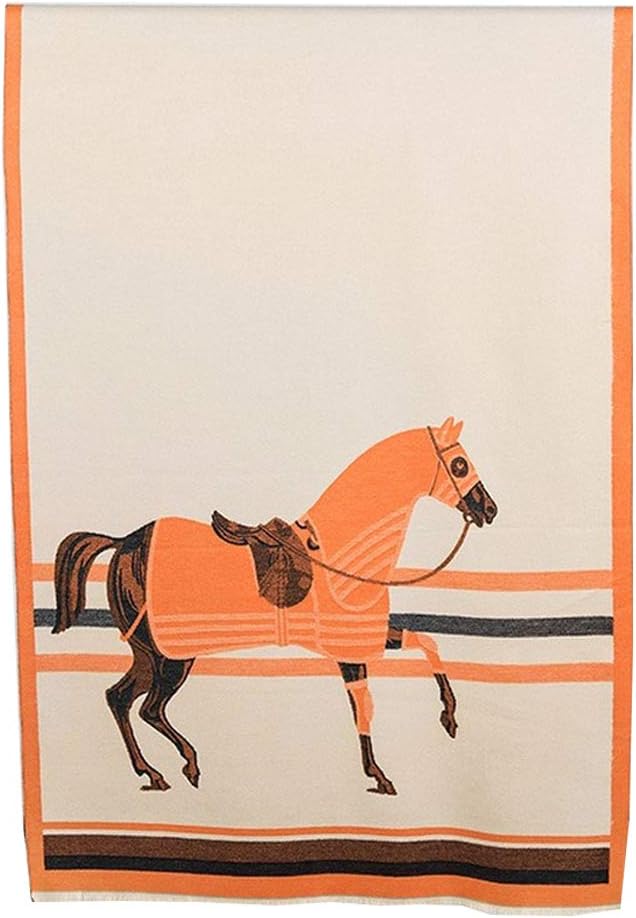 Horse Pattern Cashmere Winter Scarf 66632 - TUZZUT Qatar Online Shopping