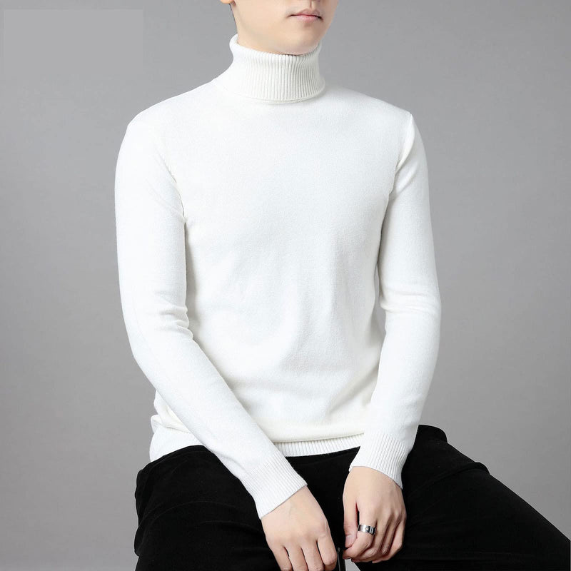 Men's High Collar Wool Pullover Knitted Sweaters  S1639800 - TUZZUT Qatar Online Shopping