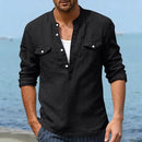 Summer Shirt Men's Long Sleeve  Cotton Linen Shirt BS4335