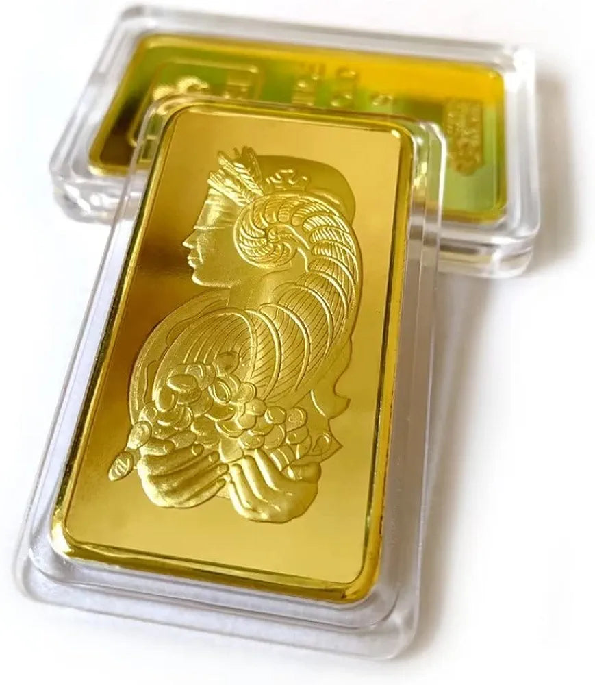 Replica Gold Plated Bullion Bar Collectibles Souvenir 1 Troy OZ with Gift Box B-261374 Replica Gold Plated Bullion Bar Collectibles Souvenir 1 Troy OZ with Gift Box B-261374