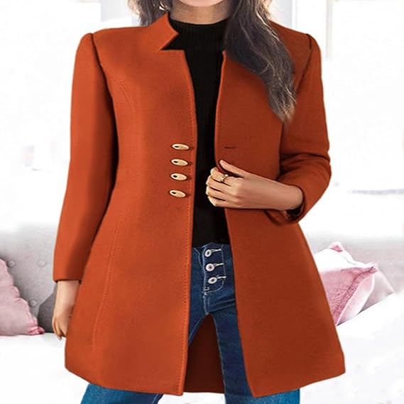 Autumn Winter Mid-length Woolen Coat 71888 - TUZZUT Qatar Online Shopping