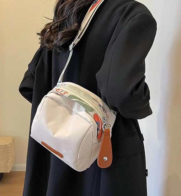Canvas Shoulder Crossbody Bag for Women D7854 - TUZZUT Qatar Online Shopping