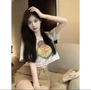 Women's Vintage V-Neck Short Sleeve T-Shirt  408642 - TUZZUT Qatar Online Shopping