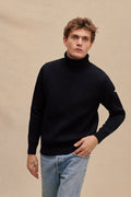 Men's High Collar Knitted Sweater   B-309802 - TUZZUT Qatar Online Shopping