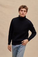 Men's High Collar Knitted Sweater   B-309802 - TUZZUT Qatar Online Shopping