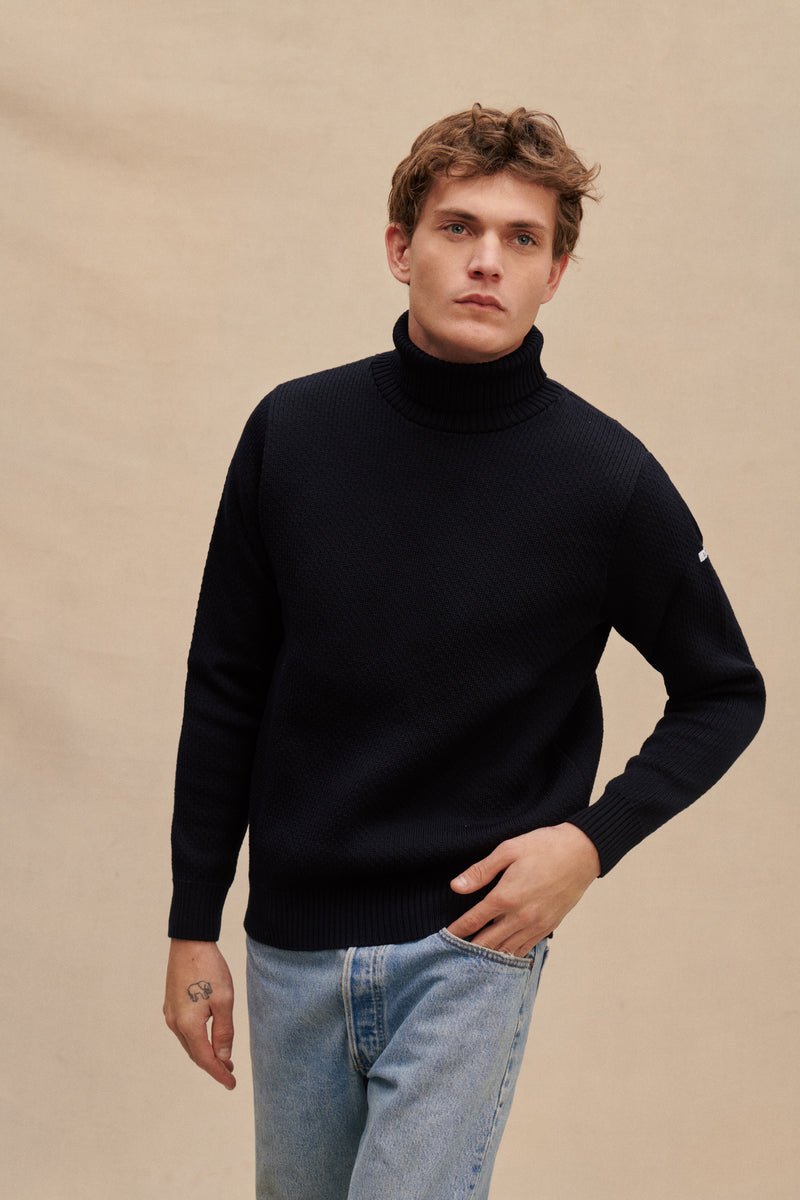 Men's High Collar Knitted Sweater   B-309802 - TUZZUT Qatar Online Shopping