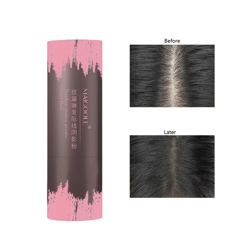 Maigoole Hairline Shadow Powder Stick Black/Brown Instant Color Sponge Pen Natural Waterproof Quick Cover Hair Root Concealer - Tuzzut.com Qatar Online Shopping