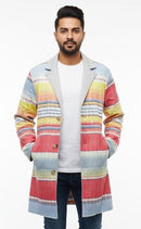 Men's Colourful Striped Trench Coat TC8965 - TUZZUT Qatar Online Shopping