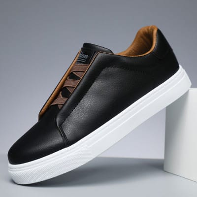 High-quality black men's sneaker Bernardo leather low shoes CNN32587 High-quality black men's sneaker Bernardo leather low shoes CNN32587