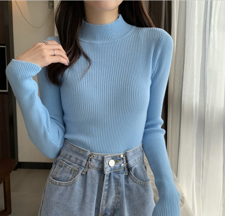 Women's Long Sleeve Solid Color Knit Top 321131