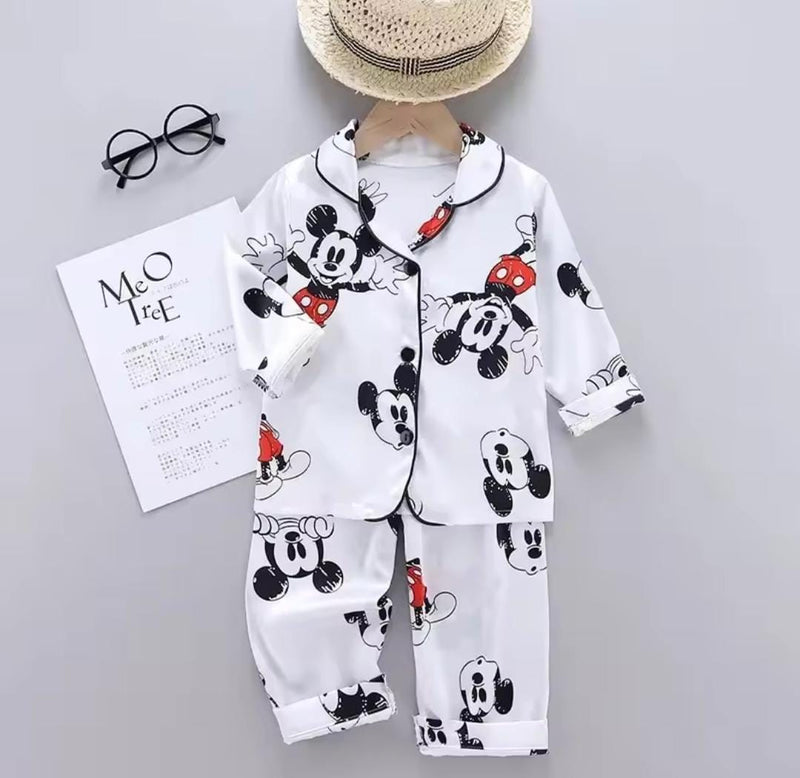 Children Silk Long Sleeve Top+Trousers 2Pcs Pajamas Set   1646193 - TUZZUT Qatar Online Shopping