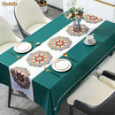 Embroidery Delicate PVC Dining Tablecloth Cover (140cm x 200cm) Green - 68993 - TUZZUT Qatar Online Shopping