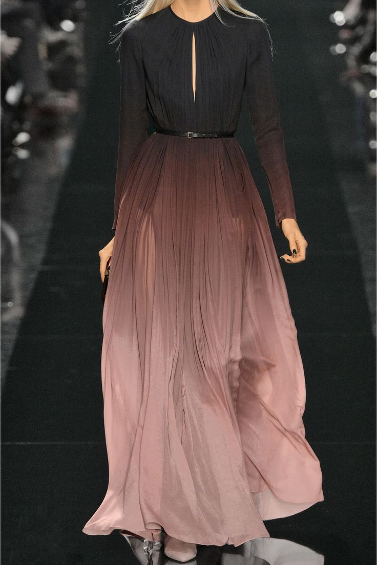 Women's Round Neck, Full Sleeves Long Ombre Dress 141821 Women's Round Neck, Full Sleeves Long Ombre Dress 141821