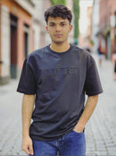 Mens Plain Letter Printed Short Sleeve T-shirt - TUZZUT Qatar Online Shopping