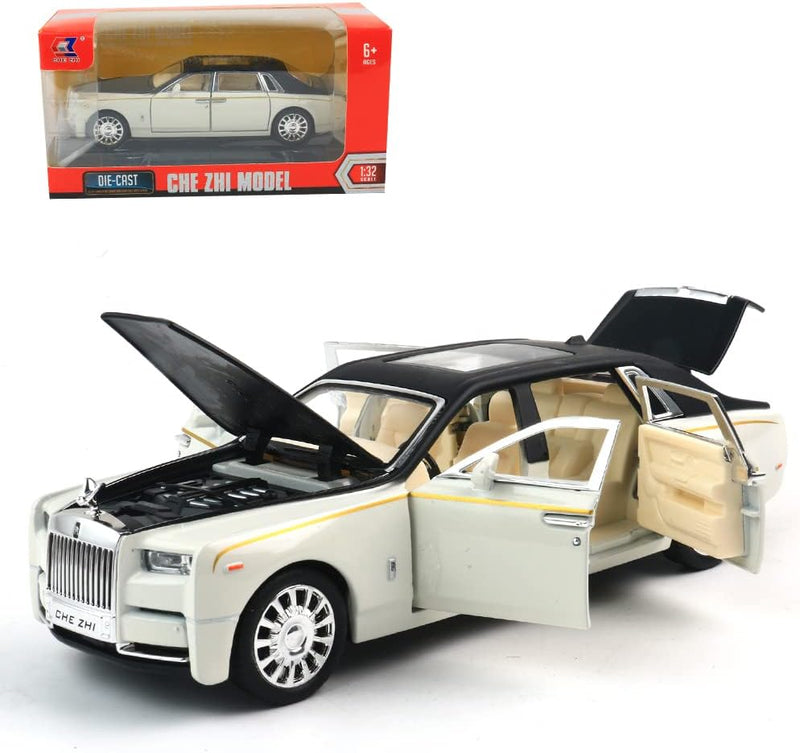 Diecast Cars 1:32 Scale Rolls-Royce Phantom Model Car with Sound and Light for Kids 005405000 - White