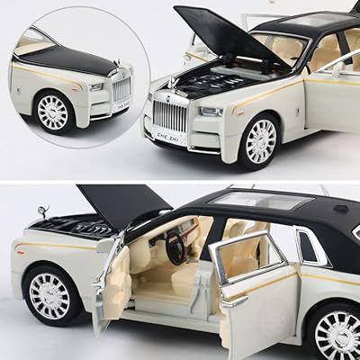 Diecast Cars 1:32 Scale Rolls-Royce Phantom Model Car with Sound and Light for Kids 005405000 - White