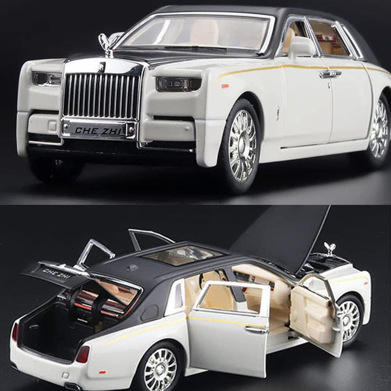 Diecast Cars 1:32 Scale Rolls-Royce Phantom Model Car with Sound and Light for Kids 005405000 - White