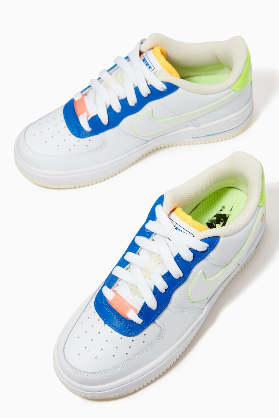Air Force White Blue and Orange Sneakers FB1393 Air Force White Blue and Orange Sneakers FB1393