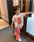 2pcs Cartoon Print Baby Girls Clothes Set, Kids Luminous T-shirt and Pants 1555361 - TUZZUT Qatar Online Shopping