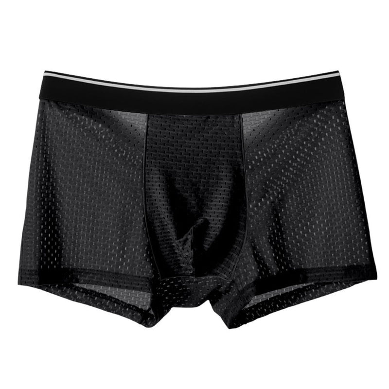 Men Ice Silk Underwear Mesh Breathable Transparent Boxer M-22102 - TUZZUT Qatar Online Shopping
