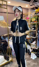 Women's 2 Two Piece Set Summer New Slim Fashion Short Sleeve Hooded Sweater Leisure Sweat Suit Clothing For Women L S4615067 - Tuzzut.com Qatar Online Shopping