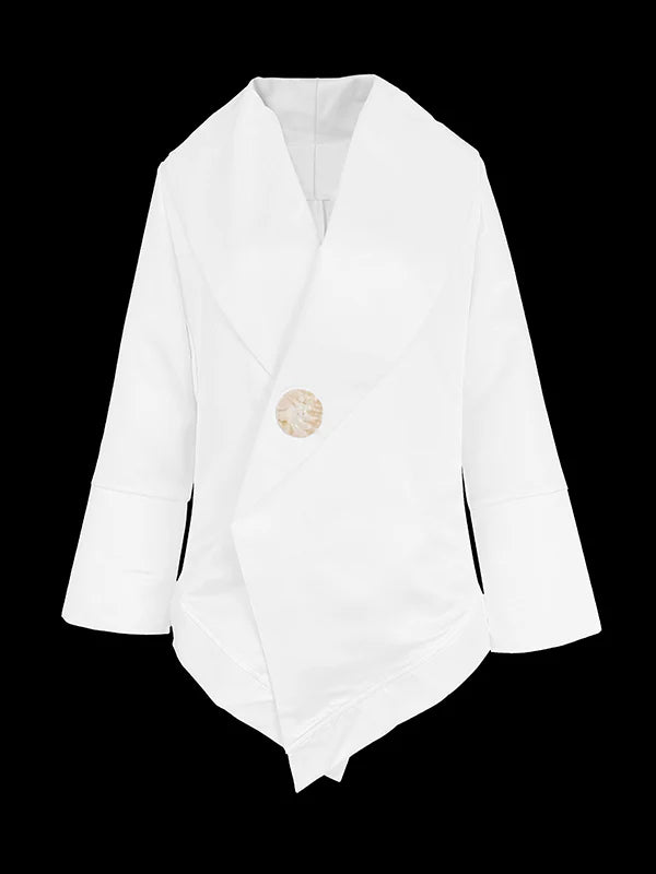 Long Sleeves Loose Buttoned Stand Collar Tops 152436 - TUZZUT Qatar Online Shopping