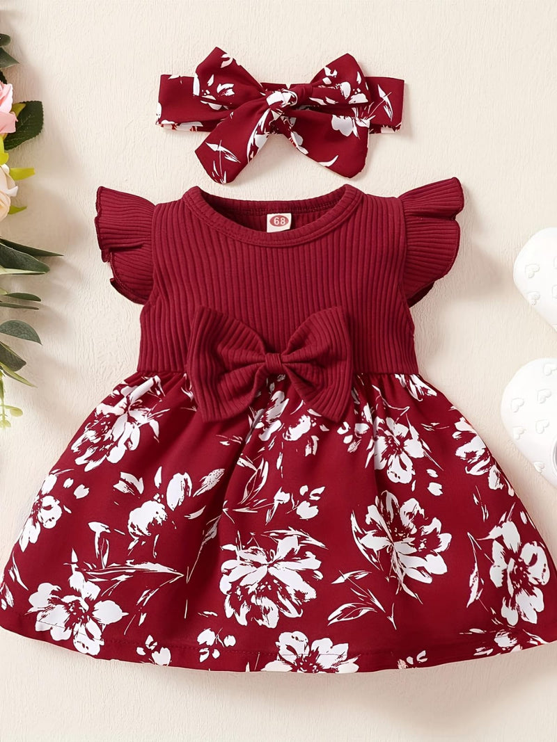 Baby Girl 2-Piece Summer Floral  Dress With Headband   1269198 - TUZZUT Qatar Online Shopping