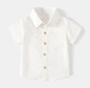 Boys Shirts Solid Toddler Kids Summer Short Sleeve Shirt Clothes Children Tops 4-5 Years 20086675 - Tuzzut.com Qatar Online Shopping