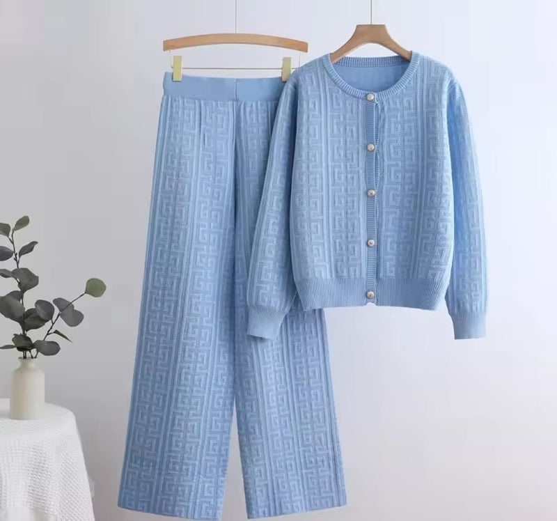 Women Elegant Knitted 2 Piece Sets KS665 - TUZZUT Qatar Online Shopping