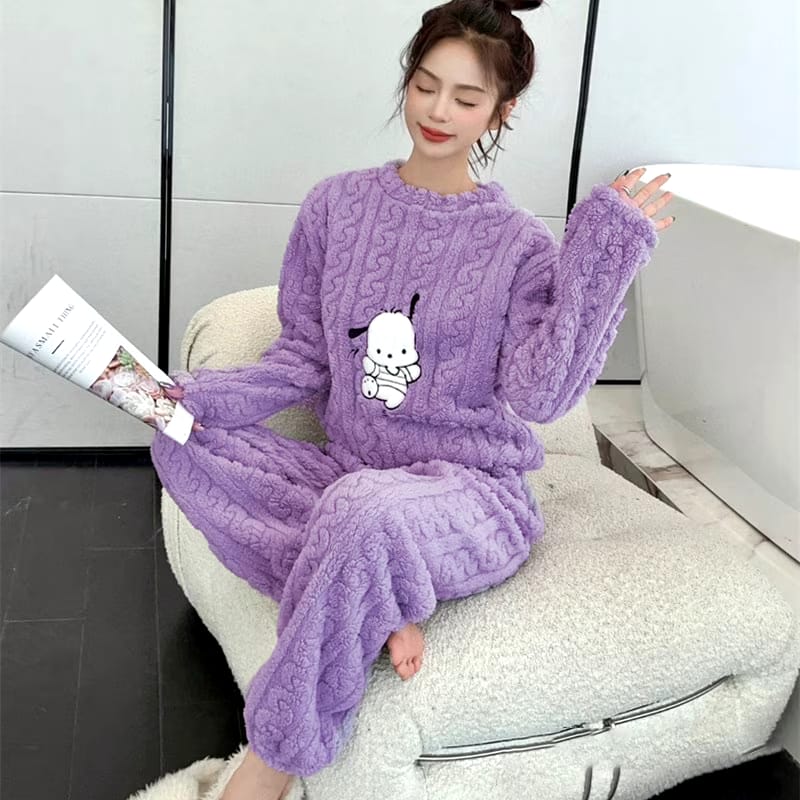 2 Pcs Women 's Long Sleeve Sleep Set 456320 - Free Size 2 Pcs Women 's Long Sleeve Sleep Set 456320 - Free Size