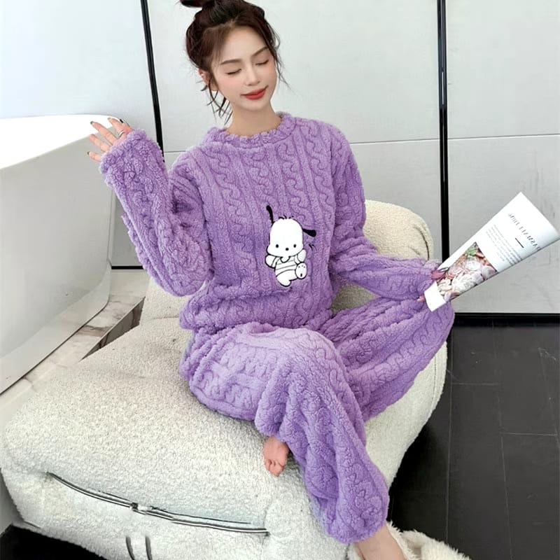 2 Pcs Women 's Long Sleeve Sleep Set 456320 - Free Size 2 Pcs Women 's Long Sleeve Sleep Set 456320 - Free Size