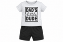 6–9 Months Baby Boy “Dad’s Little Dude” T-Shirt & Shorts Set