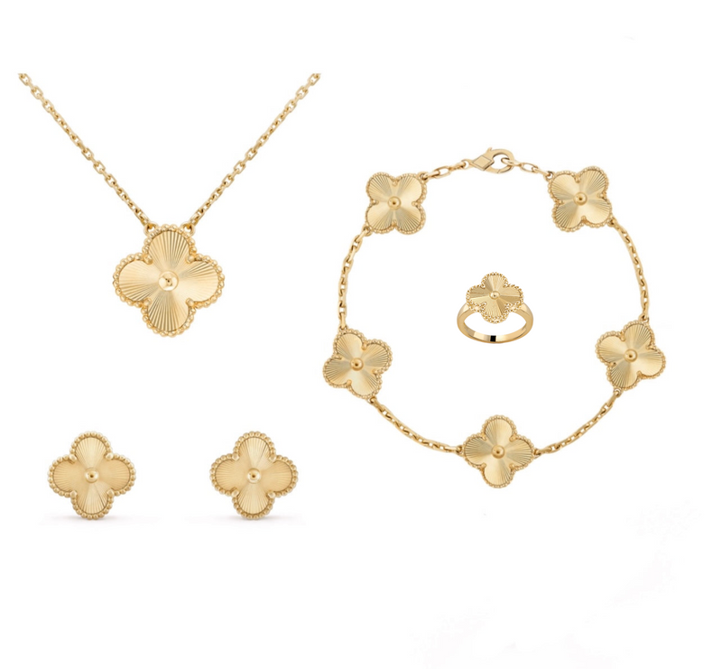4pcs Bridal Dubai Gold Color Zirconia Full Jewelry Sets For Women S4956392 - TUZZUT Qatar Online Shopping