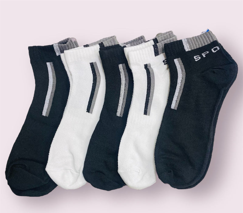 5 Pairs For Women And Men Casual Fashion Low Tube Socks Fashion For Female Breathable and Lovely With Bar Pattern Top Sells S4922562 - Tuzzut.com Qatar Online Shopping