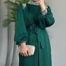 Women's Long Sleeve Solid Color Rhinestones/Gems/Crystals Jalabiya 457665 - TUZZUT Qatar Online Shopping