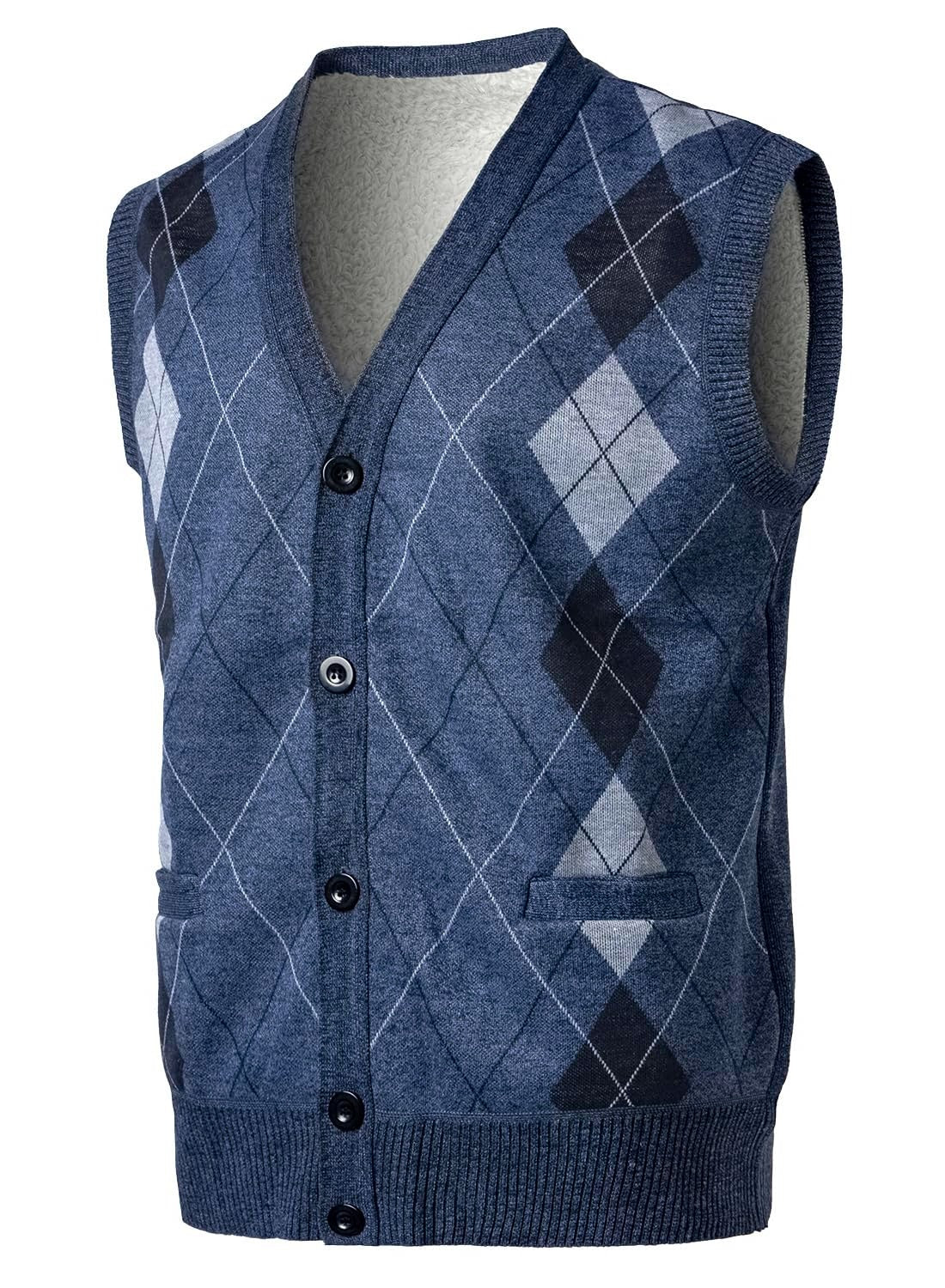 Mens Thick Argyle Sleeveless Sweater 64148 Mens Thick Argyle Sleeveless Sweater 64148